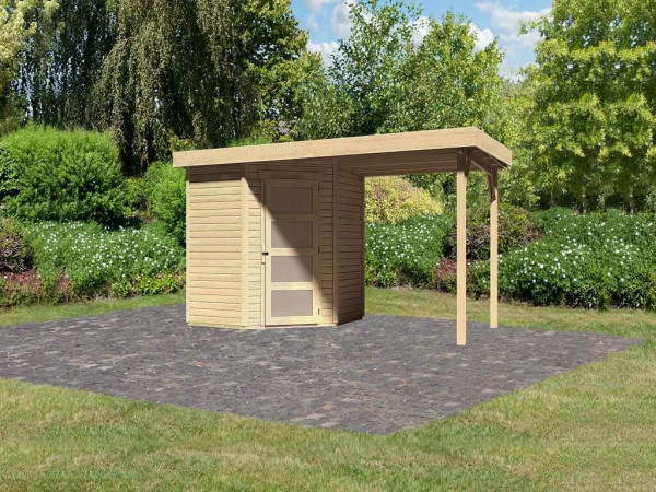 Tuinhuis SET Schwandorf 3 19 mm natuurlijke afwerking, incl. 2,4 m lessenaarsdak