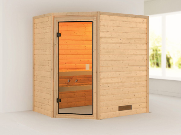 Massieve sauna Svea, incl. 4,5 kW kachel met int. besturing