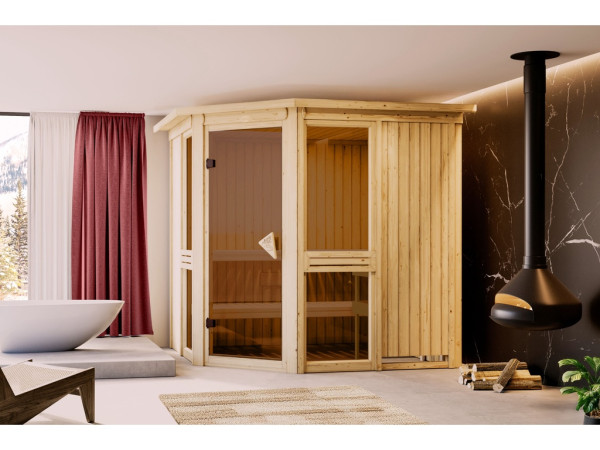 Amelia 2 SET sauna met 9 kW kachel, externe bedieningseenheid
