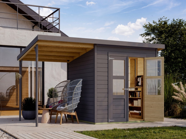 Tuinberging "Merseburg 5" terragrijs 14 mm inclusief 140 cm aanbouw