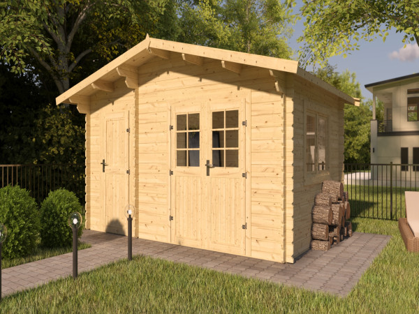 Tuinhuis "Keiko" 34 mm onbehandeld blokhutconstructie