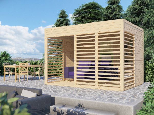 Houten paviljoen Garten-Lounge 2 19 mm onbehandeld