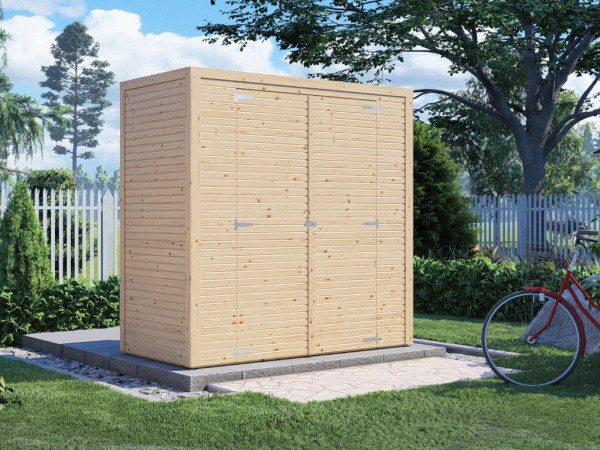 Bikebox / Tuinschuur Fiete 1 Rhombusprofiel 18 mm onbehandeld