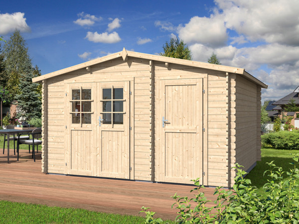 Tuinhuis blokhut "Aster 1 C" 28 mm zadeldak tweedelige indeling