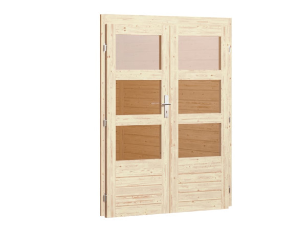 Deurpakket dubbele vleugeldeur 28 mm naturel
