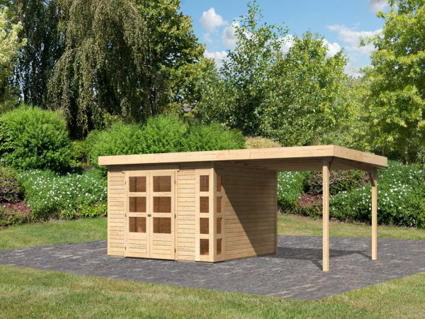 Tuinhuisje SET Kerko 6 19 mm naturel, incl. 2,8 m lessenaarsdak