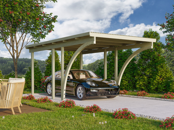 Carport enkele carport 1 ECO incl. 2 toegangsbogen