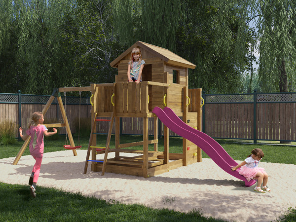 Steltenhuis Marsdruk geïmpregneerd incl. glijbaan roze