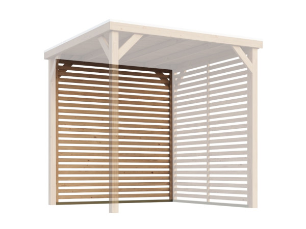 Zijwand lamellenlook voor paviljoen Cubeco
