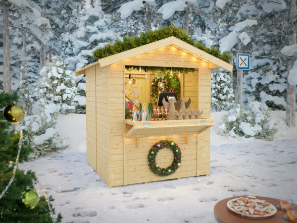 Marktkraam - Verkoopstand Mia 3 m² 13,5 mm natuurafwerking