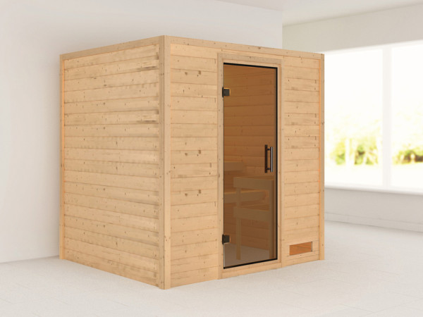 Massieve sauna Anja, incl. 4,5 kW kachel met int. besturing