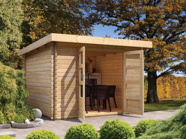 Tuinhuisje blokhut Bastrup 3 28 mm natuurlijke afwerking