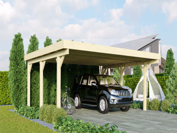 Carport Dubbel 1 CLASSIC incl. 0,5 mm stalen dakplaat