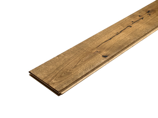 Massief houten plank eik Rustiek R, geschuurd, geolied met Rubio – Castle Brown