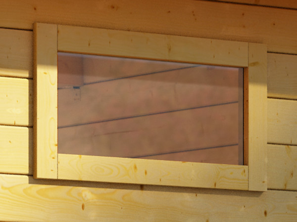 Venster kruislings bevestigd naturel afwerking voor 38 mm tuinhuizen