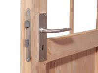 Voorbeeld: berging blokhut SET Bastrup 5 28 mm natuurlijke afwerking, incl. 2 m verlenging dak + achterwand Voorbeeld: berging blokhut SET Bastrup 5 28 mm natuurlijke afwerking, incl. 2 m verlenging dak + achterwand