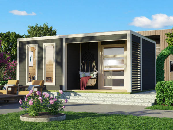 Tuinhuis Homeoffice Lemvig 38 mm terragrijs incl. vloer