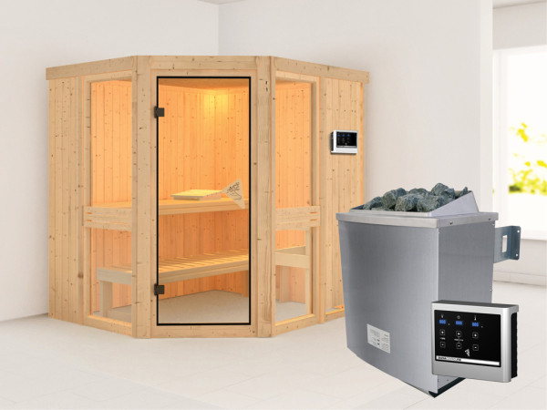 Systeemsauna Amelia 1 incl. 9 kW saunakachel ext. besturing