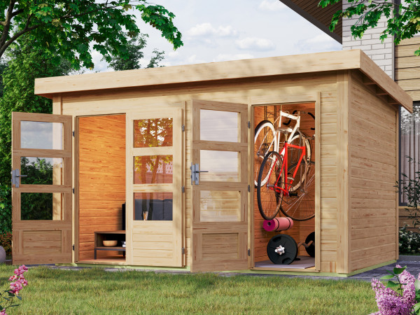 Tuinhuisje tweekamerwoning Schönbuch 1 38 mm natuurlijke afwerking
