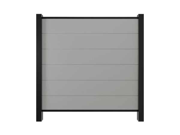 Tuinafscheiding, zichtscherm, PVC-steeksysteem, lichtgrijs
