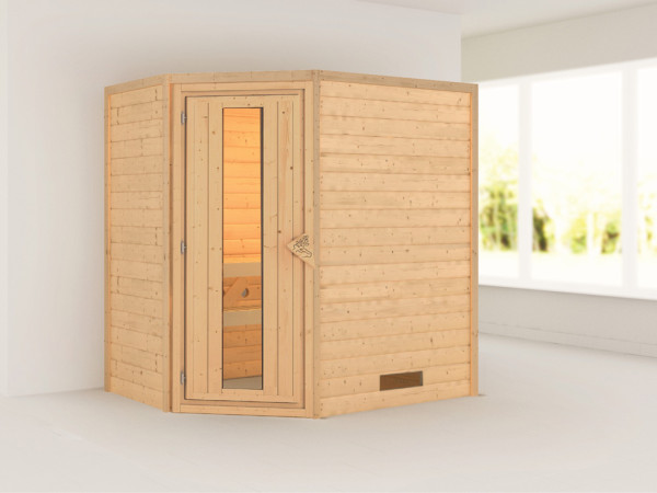 Massieve sauna Svea houten deur met geïsoleerd glas
