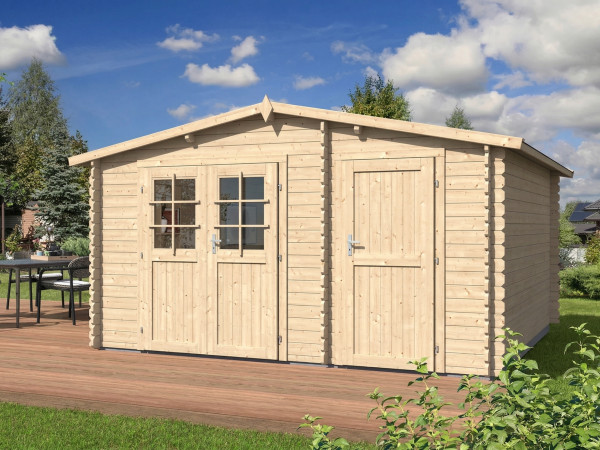 Tuinhuis blokhut "Aster 1 C" 28 mm zadeldak tweedelige indeling