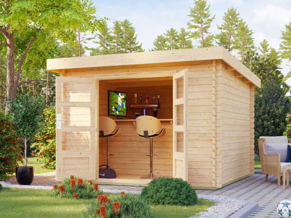 Tuinhuis Bastrup 5 28 mm blokhut natuurlijke afwerking