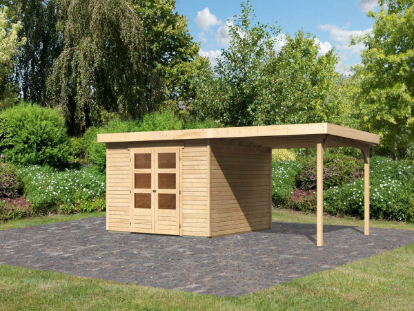 Tuinhuisje SET Askola 6 19 mm naturel, incl. 2,8 m opbouwdak