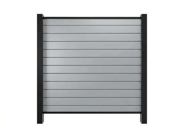 Tuinafscheiding, zichtscherm, PVC-steeksysteem, lichtgrijs
