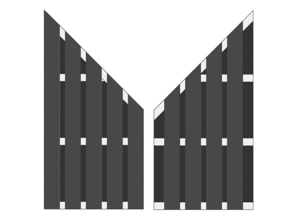 WPC privacybeschermende schutting antraciet met aluminium dwarsverbindingen