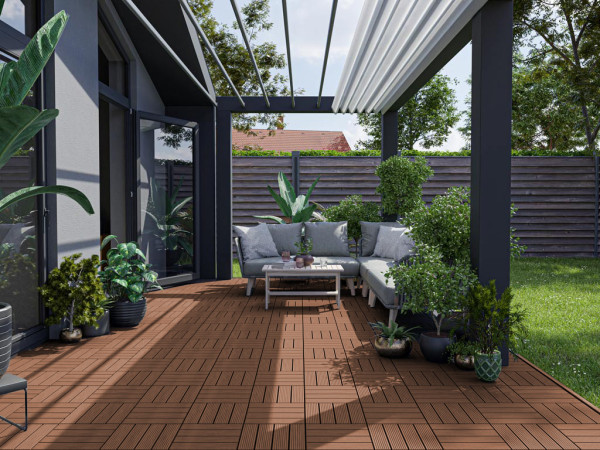 WPC patio tegel Basic bruin - 1 stuk