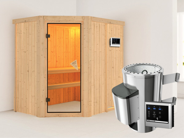 Systeemsauna Plug & Play Saja incl. 3,6 kW saunakachel ext. besturing