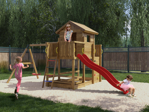 Steltenhuis Marsdruk geïmpregneerd incl. glijbaan rood