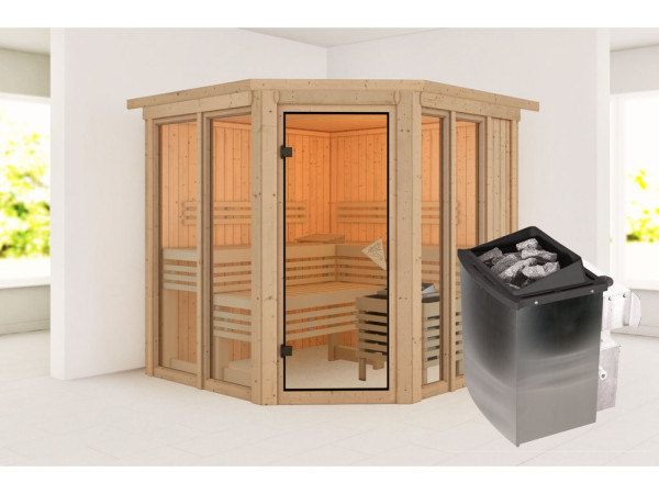 Sauna Airi SET met 9 kW kachel, geïntegreerde bedieningseenheid