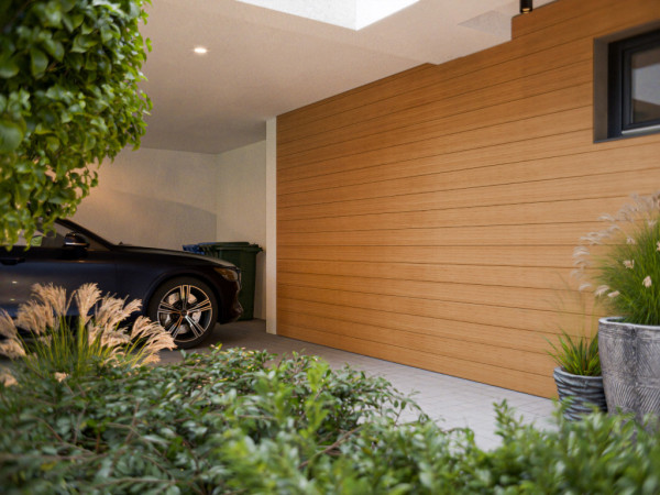 Bamboe wandbekleding voor buiten - natuurlijk bruin, 2900 x 135 x 18 mm