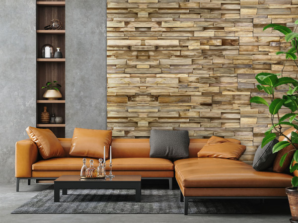Wandbekleding Teak Sakura