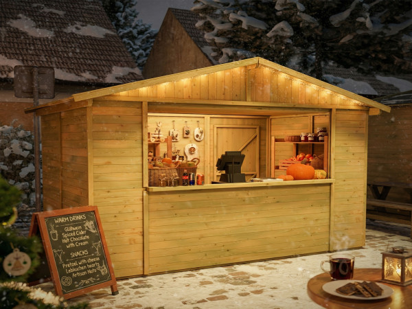 Marktkraam - verkoopkraam Noel 5,9 m² 16 mm KDI groen incl. vloer