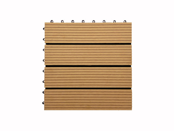 Composiet vlondertegel (WPC) teak geribbeld