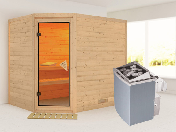 Massieve sauna Tanami incl. 9 kW saunakachel int. besturing