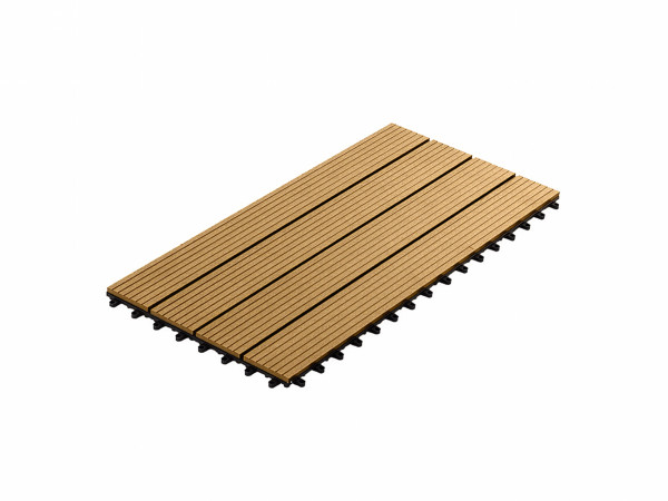Composiet vlondertegel (WPC) teak geribbeld