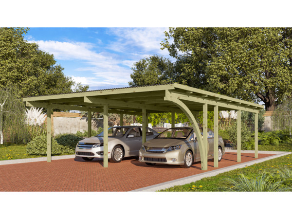 Carport dubbele carport 2 ECO incl. 1 toegangsboog