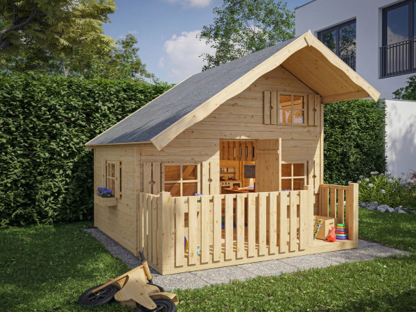 Speelhuis Tom L 15 mm naturel incl. veranda