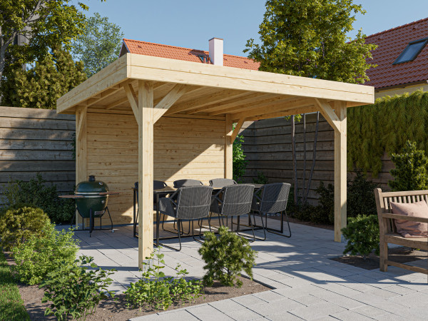 Houten paviljoen / prieel Dice van vurenhout, zijkant open