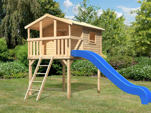 Benjamin naturel houten paalwoning incl. schuif blauw