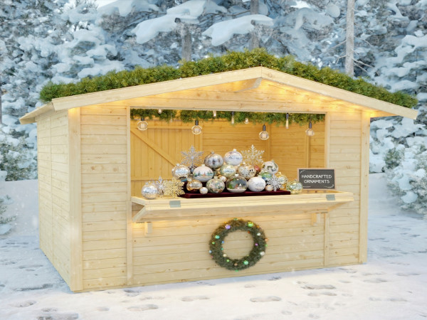 Markt- - verkoopkraam Jasmin 6 m² 18 mm onbehandeld inclusief vloer