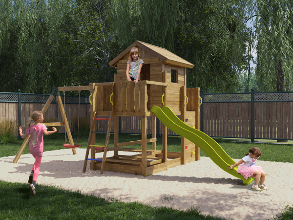 Steltenhuis Marsdruk geïmpregneerd incl. glijbaan geel