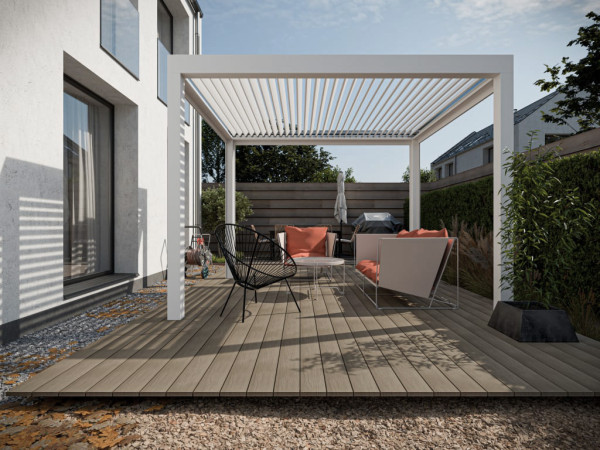 Composiet vlonderplank (WPC) bruin, houtlook met geperste structuur