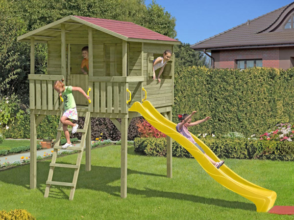 Paalhuis Leon incl. glijbaan geel