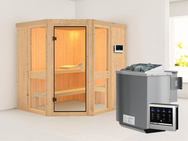 Systeemsauna Amelia 1 incl. 9 kW Bio-Combi-kachel ext. besturing