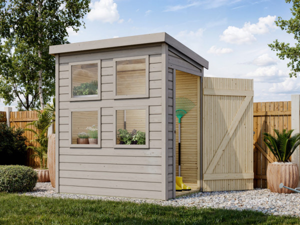 Tuinhuis / tuinberging Anzuchtgewächshaus Fana 14 mm voorvergrijsd